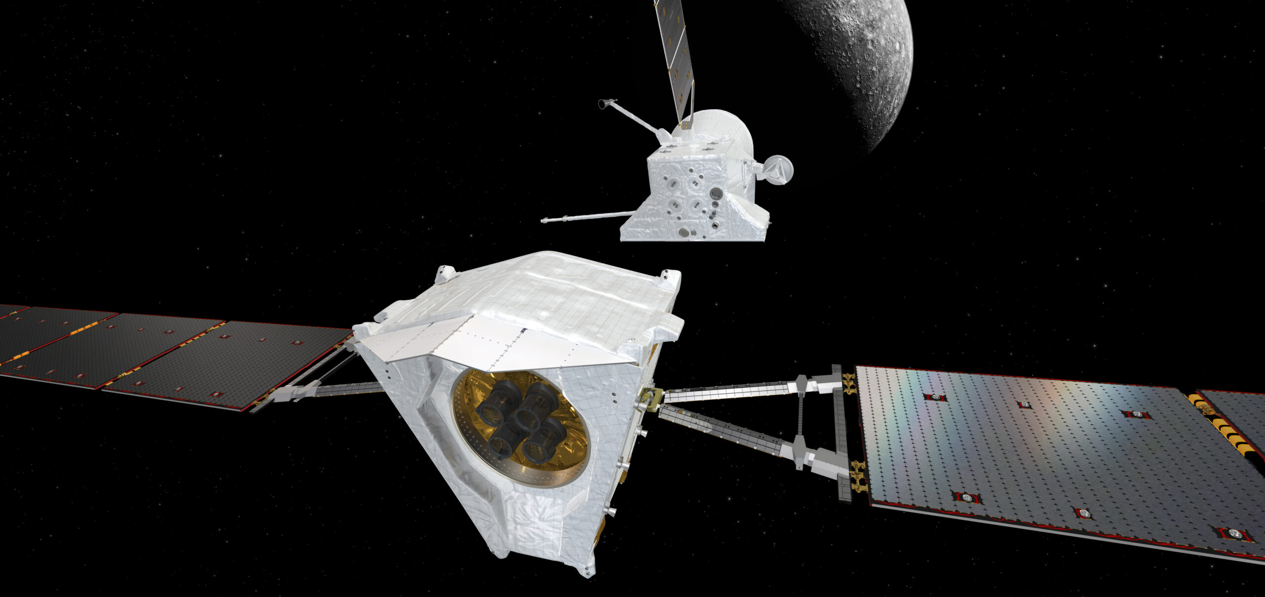 Аппараты BepiColombo начинают манёвры выхода на орбиту Меркурия